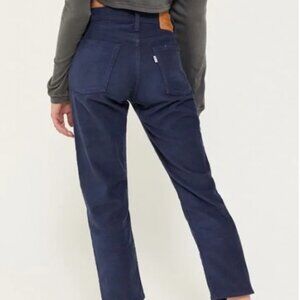 Levi’s Corduroy Wedgie Ribcage Straight Jean, Navy, Size 32